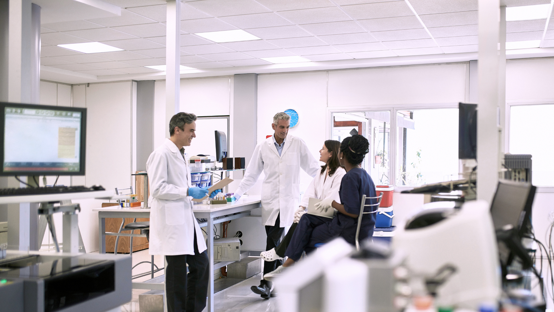 lab staff working in a pathology lab